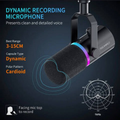 Динамический подкаст стрим микрофон feelworld PM1