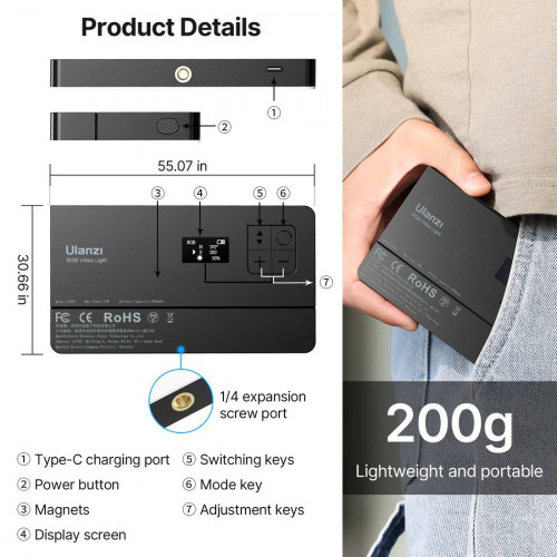 Видеосвет Ulanzi LT002 7''RGB LED Video Light