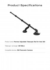Movmax Adjustable Telescopic Rod for Insta 360 (1m)