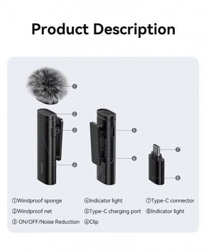 Микрофонная радиосистема Ulanzi WM-10 USB-C для iPh