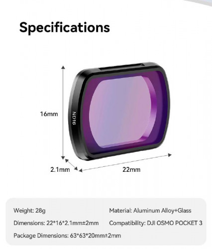 Фильтры Dji Osmo Pocket 3 Ulanzi PK-03 ND