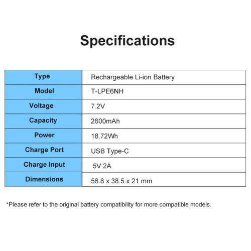 Аккумулятор Kingma LP-E6NH