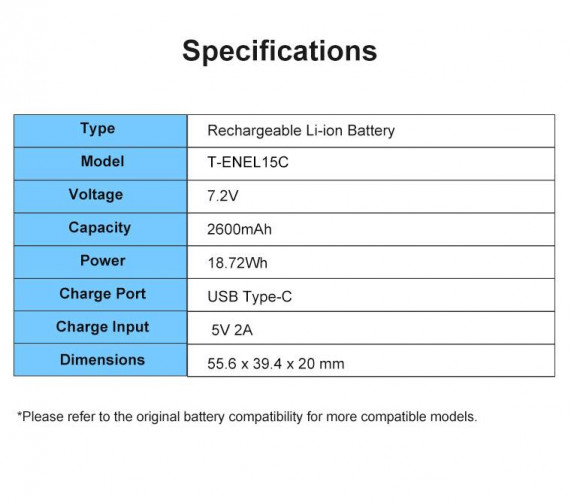 Аккумулятор Kingma EN-EL15C