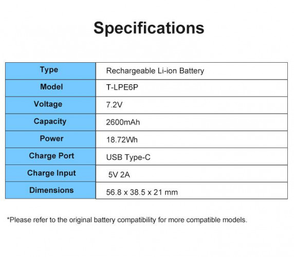 Аккумулятор Kingma LP-E6P