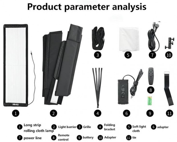 Гибкий видеосвет zsyb JB-120C 200W 3200K-5600K