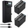 2 Аккумулятора Powerextra NP-F970 + Зарядное устройство