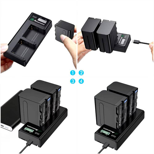 2 Аккумулятора Powerextra NP-F970 + Зарядное устройство