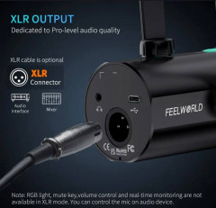 Динамический подкаст стрим микрофон feelworld PM1